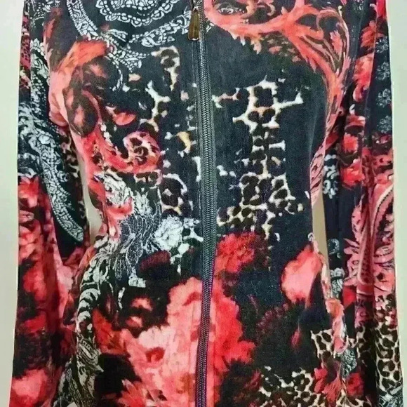 Onque Casual women's soft terry zip up lightweight jacket size petite medium - Picture 4 of 7